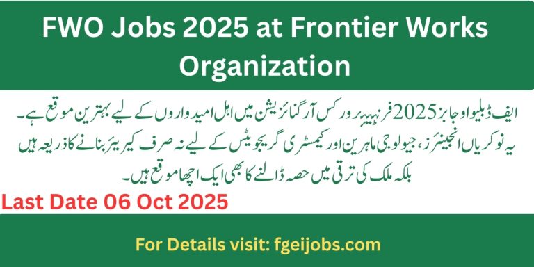 FWO Jobs 2025 at Frontier Works Organization