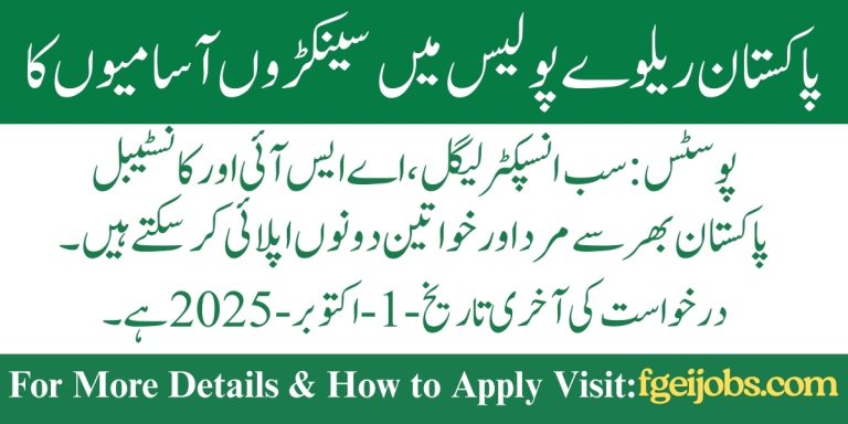 The Pakistan Railways Police Jobs 2025