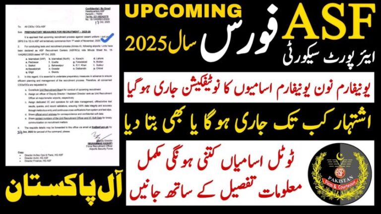 Airport Security Force ASF Latest Notification Is Out About New Recruitment 2025