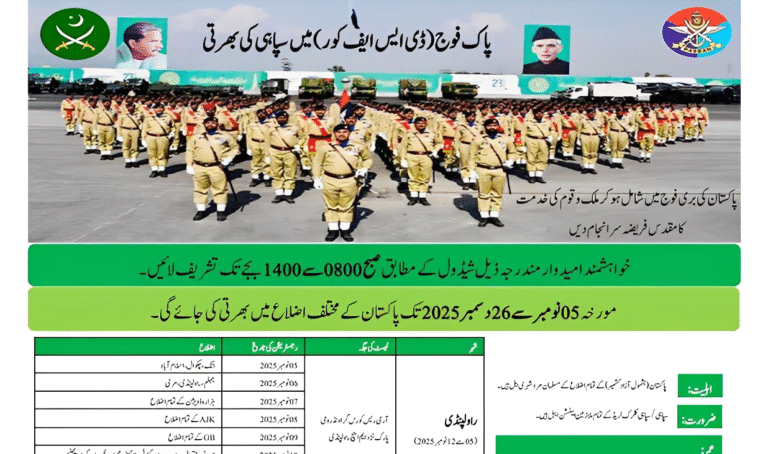 Pakistan Army DSF Core Soldier Jobs 2025 Latest Advertisement