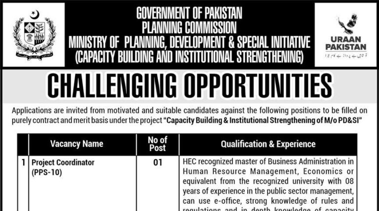 Ministry Of Planning Development Latest Jobs Advertisement 2025 PPS-02 TO PPS-10