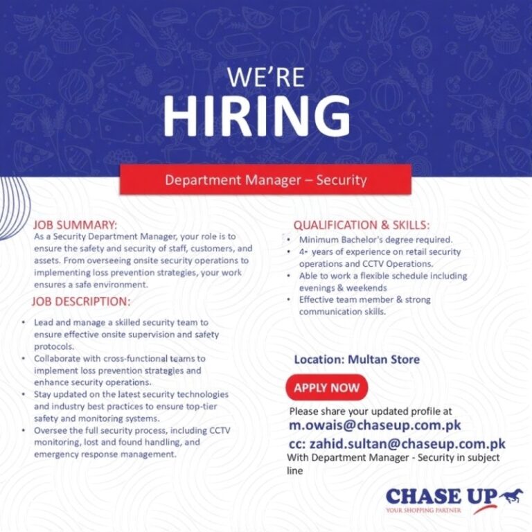 Chase Up Jobs 2025 Advertisement Online Apply