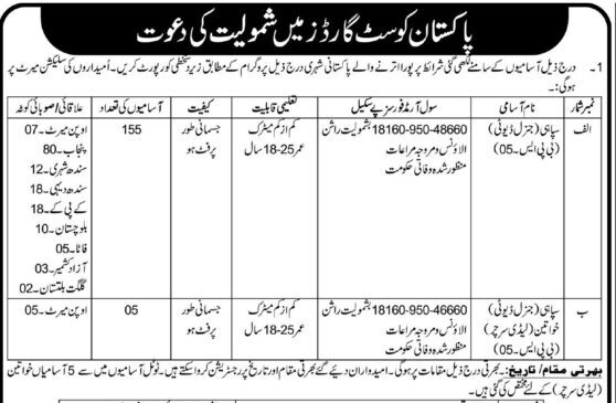 Pakistan Coast Guards Jobs November 2025 Latest Advertisement