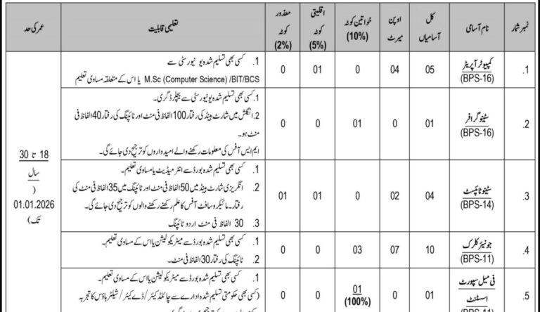 District Court Latest Jobs 2026 Advertisement BPS-03 TO BPS-16