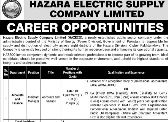 WAPDA Hazara Electric Supply Company Jobs 2025 All Pakistan Apply