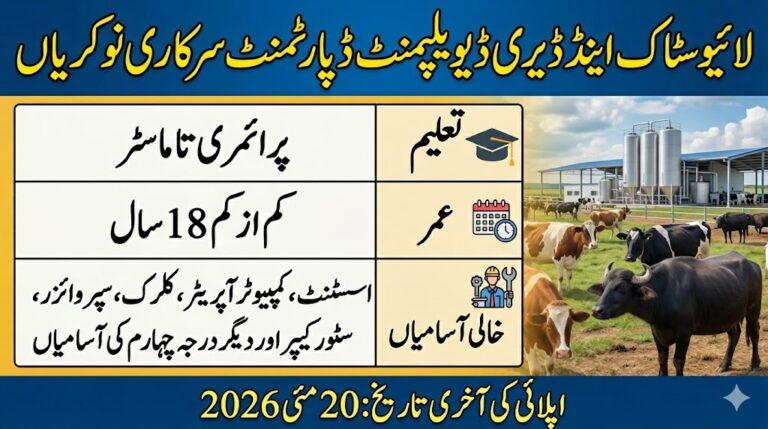 Livestock & Dairy Development Department Jobs 2026 Advertisement
