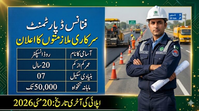 Finance Department Road Inspector BPS-07 Jobs 2026 Advertisement