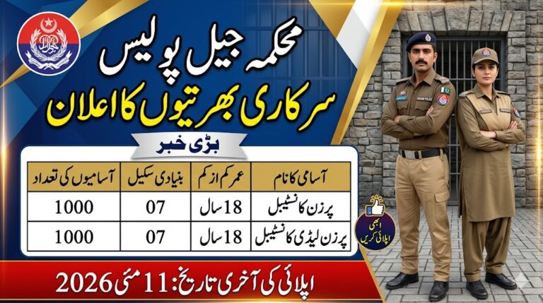 Jail Department Latest Jobs 2026 Constable & Lady Constable Vacancies Notice