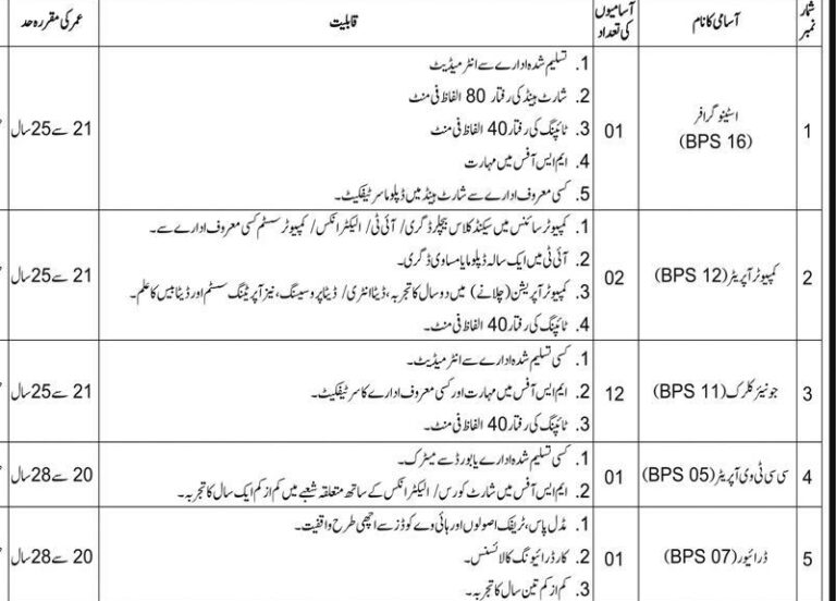 District & Session Court Jobs Advertisement 2026 BPS-02 TO BPS-16
