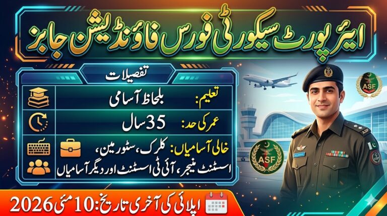 Airports Security Force Foundation Jobs 2026 Latest Advertisement