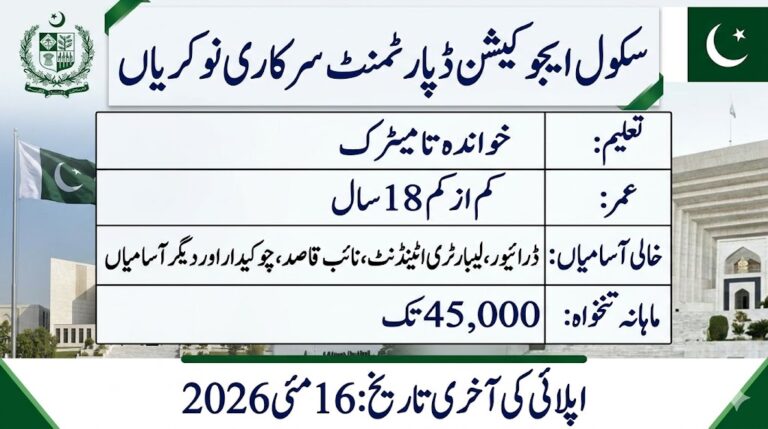 School Education & Literacy Department Jobs 2026 Advertisement Notice