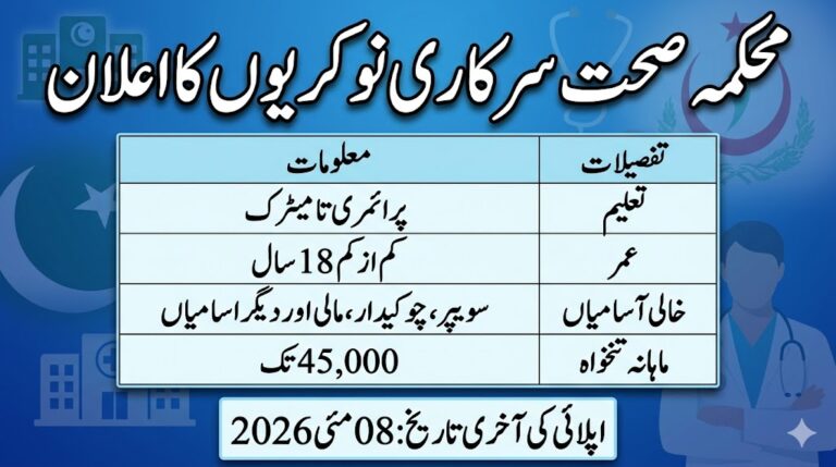 Health Department Class IV Jobs 2026 Advertisement Notice