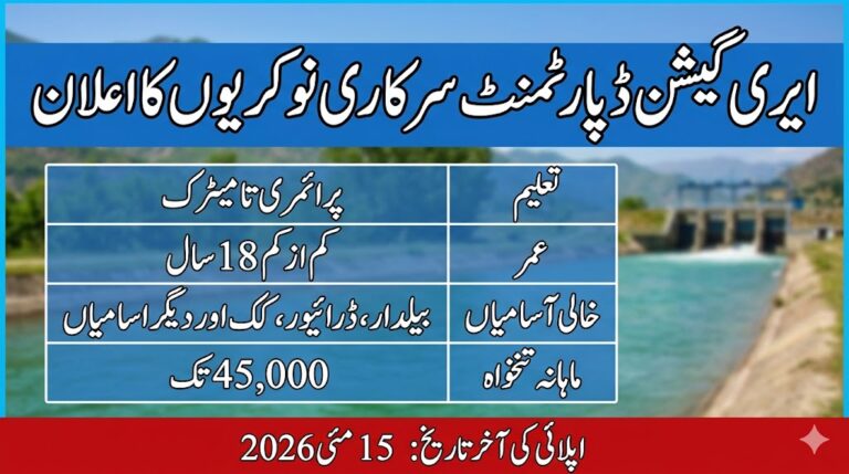 Irrigation Department Jobs 2026 Download Application Form