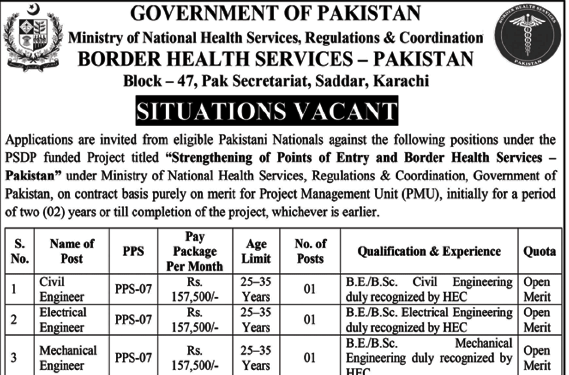 Ministry of National Health Services Regulations & Coordination NHSRC Jobs 2026
