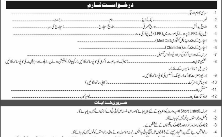 Pakistan Armed Services Board Rawalpindi Jobs 2026 Advertisement