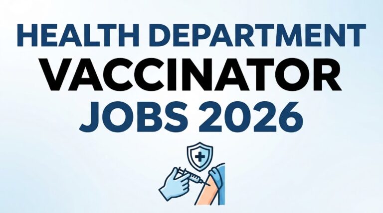 Health Department Vaccinator Jobs 2026 Apply Online